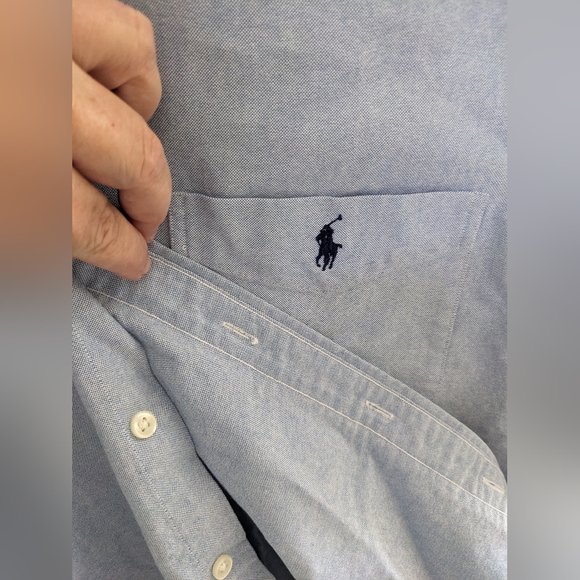 Ralph Lauren Short Sleeve Polo Logo Chambray Collared Shirt.High Quality Classic - Picture 4 of 8